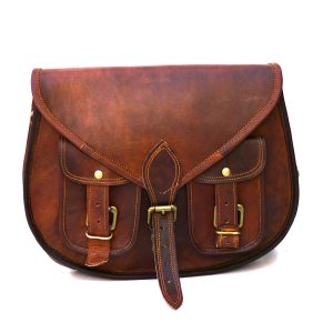 Satchel And Fable 13 inch Leather Crossbody bags for women Vintage Style Genuine Hobo Handmade Brown Travel Ladies Shoulder Purse