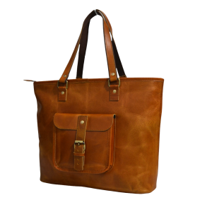 Satchel And Fable Women’s Tote Leather Handmade Genuine Shoulder Large Vintage Handbag (17” (L) x 13” (H) x 4.5” (W), Brown)